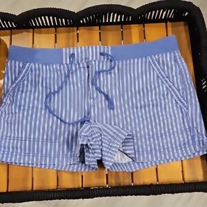 a.n.a Blue and White Striped Pajama Shorts